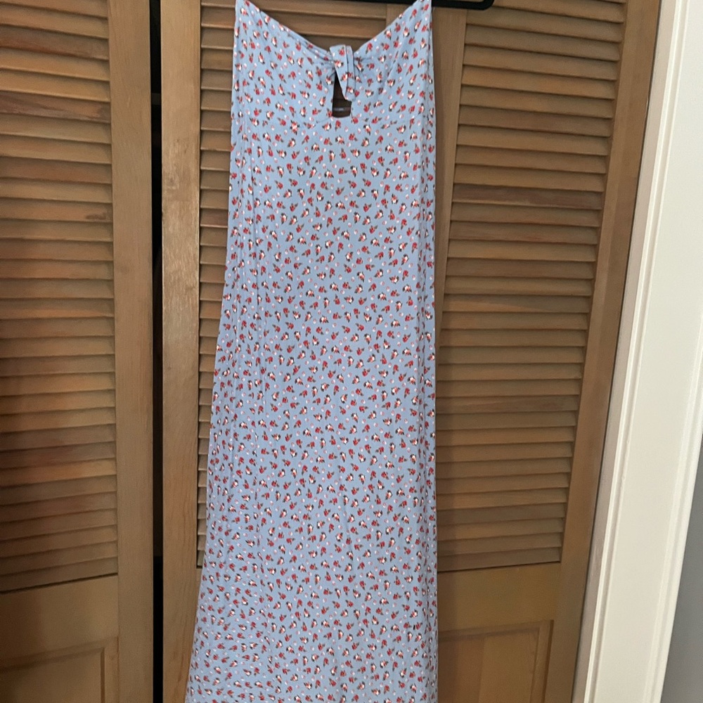 Zara Light Blue Floral Midi dress